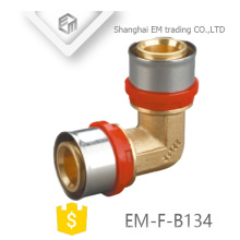 EM-F-B134 90 graus de Alumínio tubo de encaixe de plástico Elbow inox press Tubo
